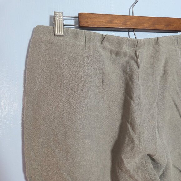 J. Jill Love Linen Small Mushroom Gray Pullon Light Elastic Cropped Pants - Picture 8 of 11